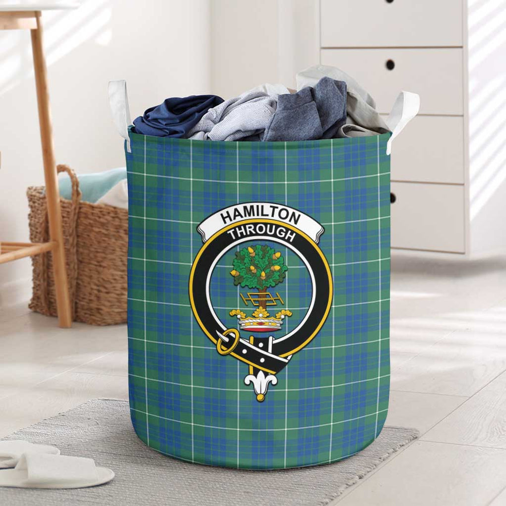 Hamilton Hunting Ancient Tartan Laundry Basket with Family Crest One Size - Tartanvibesclothing Shop