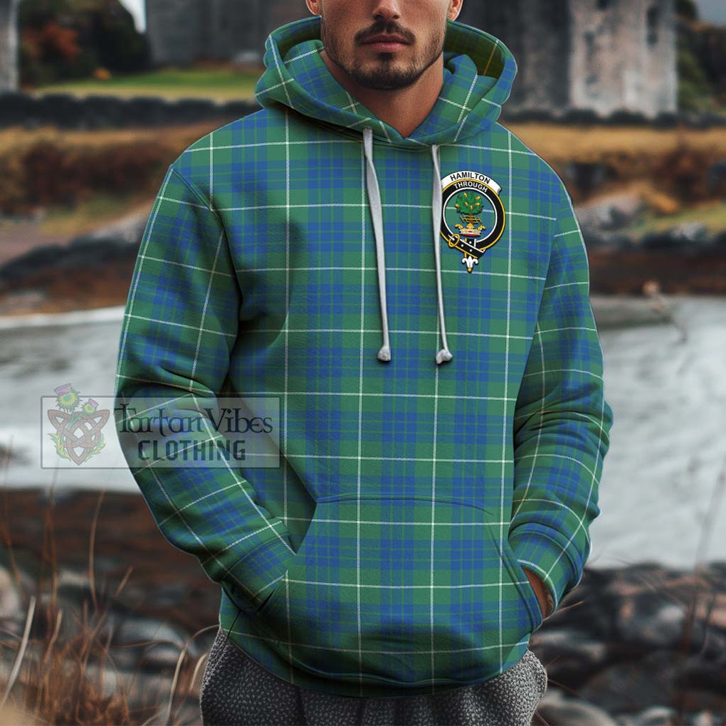 Hamilton Hunting Ancient Tartan Cotton Hoodie with Family Crest Pullover Hoodie XS - Tartan Vibes Clothing