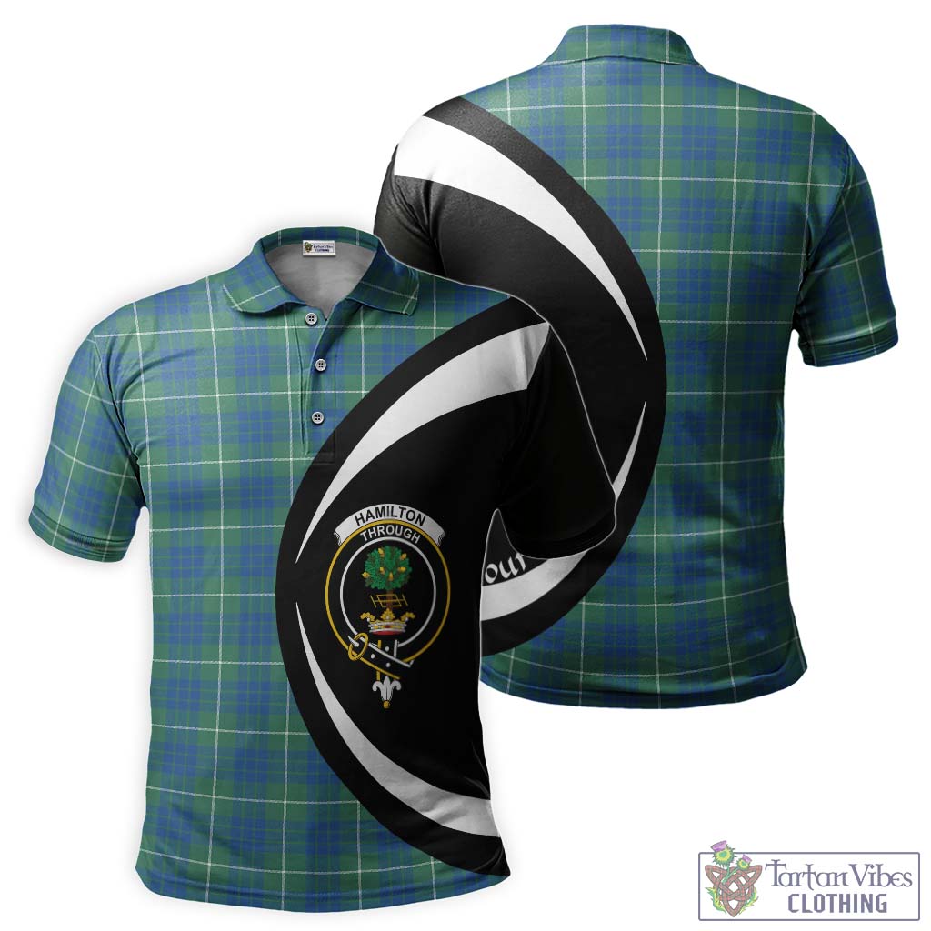 Hamilton Hunting Ancient Tartan Men's Polo Shirt with Family Crest Circle Style Kid - Tartan Vibes Clothing