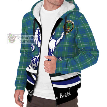 Hamilton Hunting Ancient Tartan Sherpa Hoodie with Alba Gu Brath Regal Lion Emblem