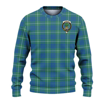 Hamilton Hunting Ancient Tartan Ugly Sweater with Family Crest