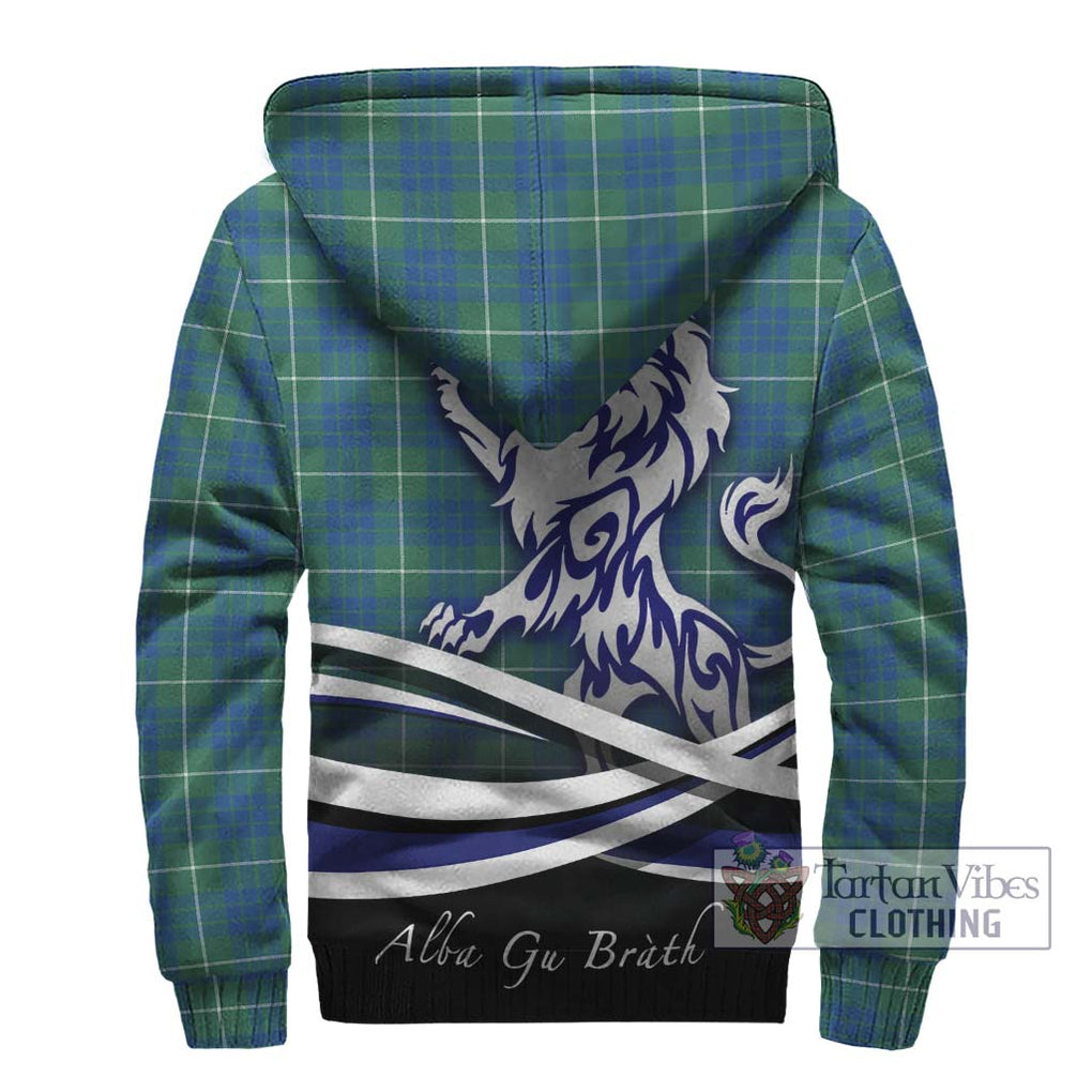 Hamilton Hunting Ancient Tartan Sherpa Hoodie with Alba Gu Brath Regal Lion Emblem - Tartanvibesclothing Shop