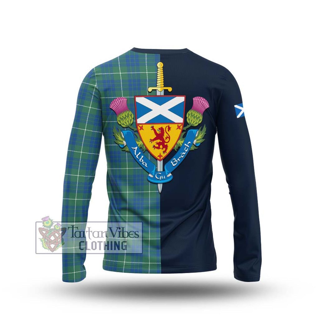 Tartan Vibes Clothing Hamilton Hunting Ancient Tartan Long Sleeve T-Shirt with Scottish Lion Royal Arm Half Style