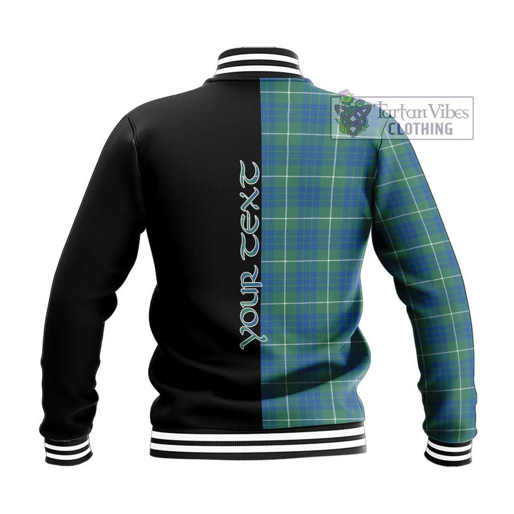 Hamilton Hunting Ancient Tartan Baseball Jacket with Family Crest and Half Of Me Style - Tartanvibesclothing Shop