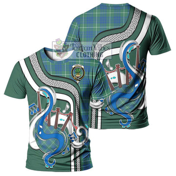 Hamilton Hunting Ancient Tartan T-Shirt with Epic Bagpipe Style