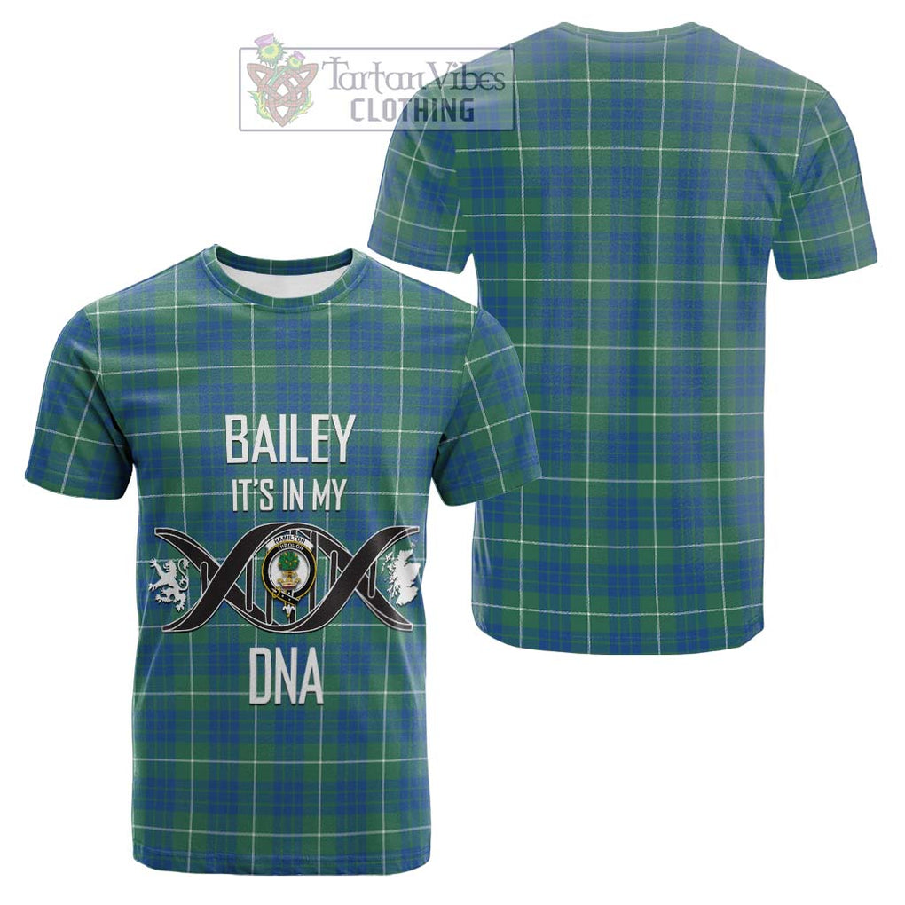 Tartan Vibes Clothing Hamilton Hunting Ancient Tartan Cotton T-shirt with Family Crest DNA In Me Style