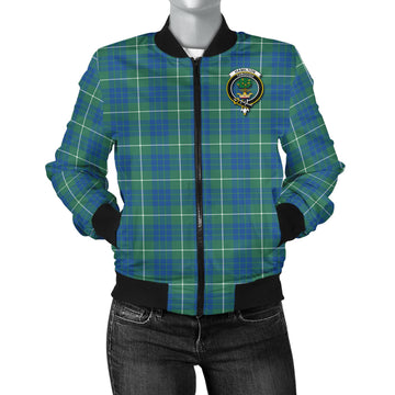 Hamilton Hunting Ancient Tartan Bomber Jacket with Family Crest