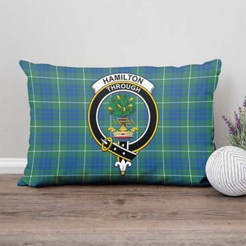 Hamilton Hunting Ancient Tartan Pillow Cover with Family Crest