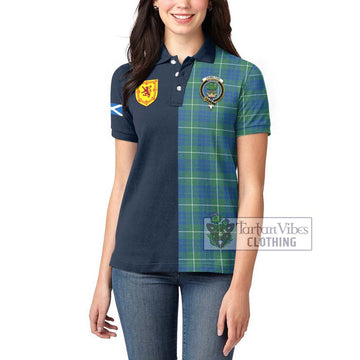 Hamilton Hunting Ancient Tartan Women's Polo Shirt Alba with Scottish Lion Royal Arm Half Style