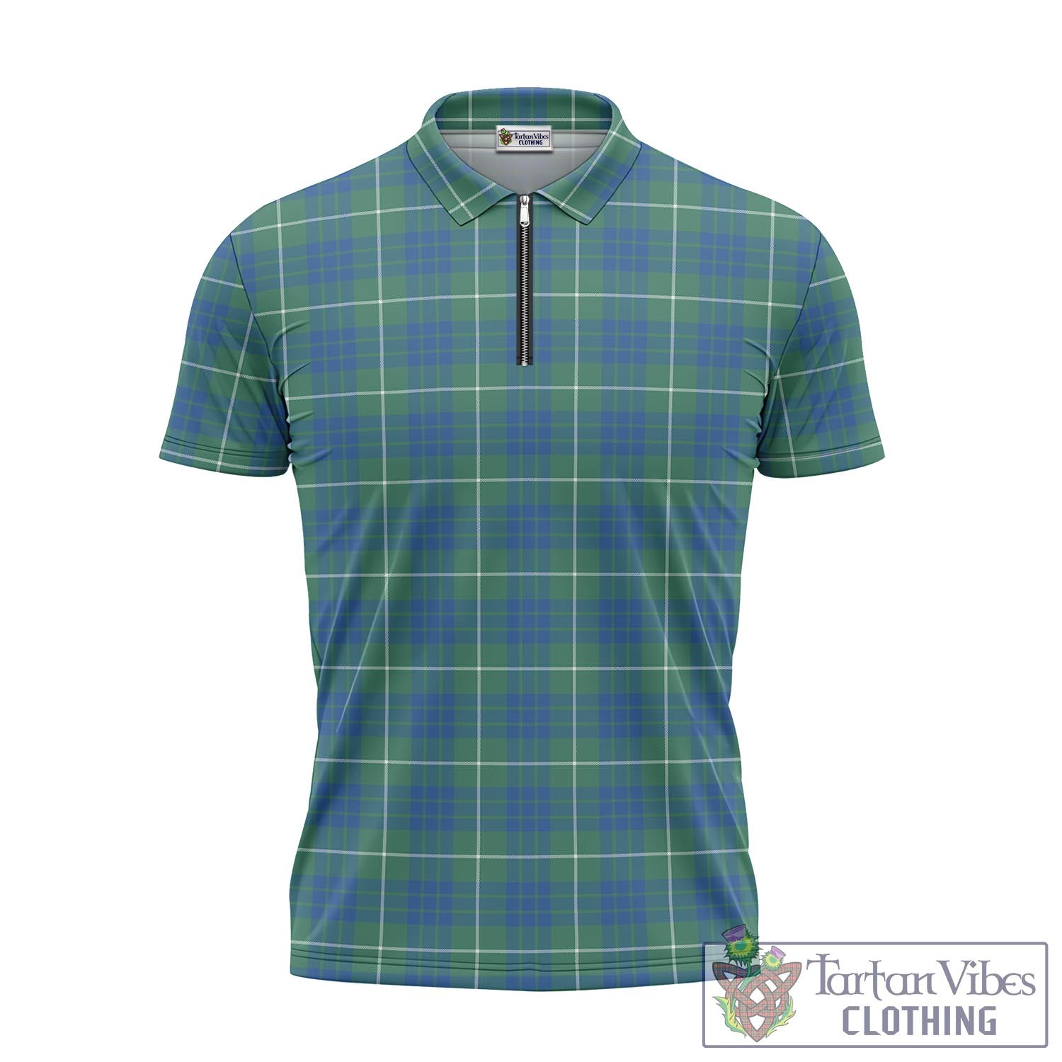 Tartan Vibes Clothing Hamilton Hunting Ancient Tartan Zipper Polo Shirt