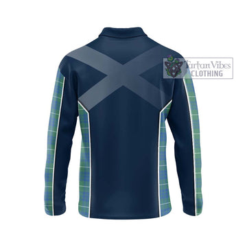 Hamilton Hunting Ancient Tartan Long Sleeve Polo Shirt with Family Crest and Lion Rampant Vibes Sport Style