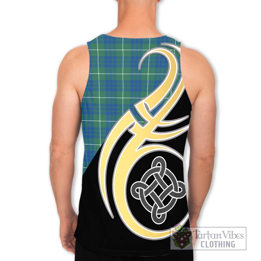 Hamilton Hunting Ancient Tartan Men's Tank Top with Family Crest and Celtic Symbol Style - Tartan Vibes Clothing