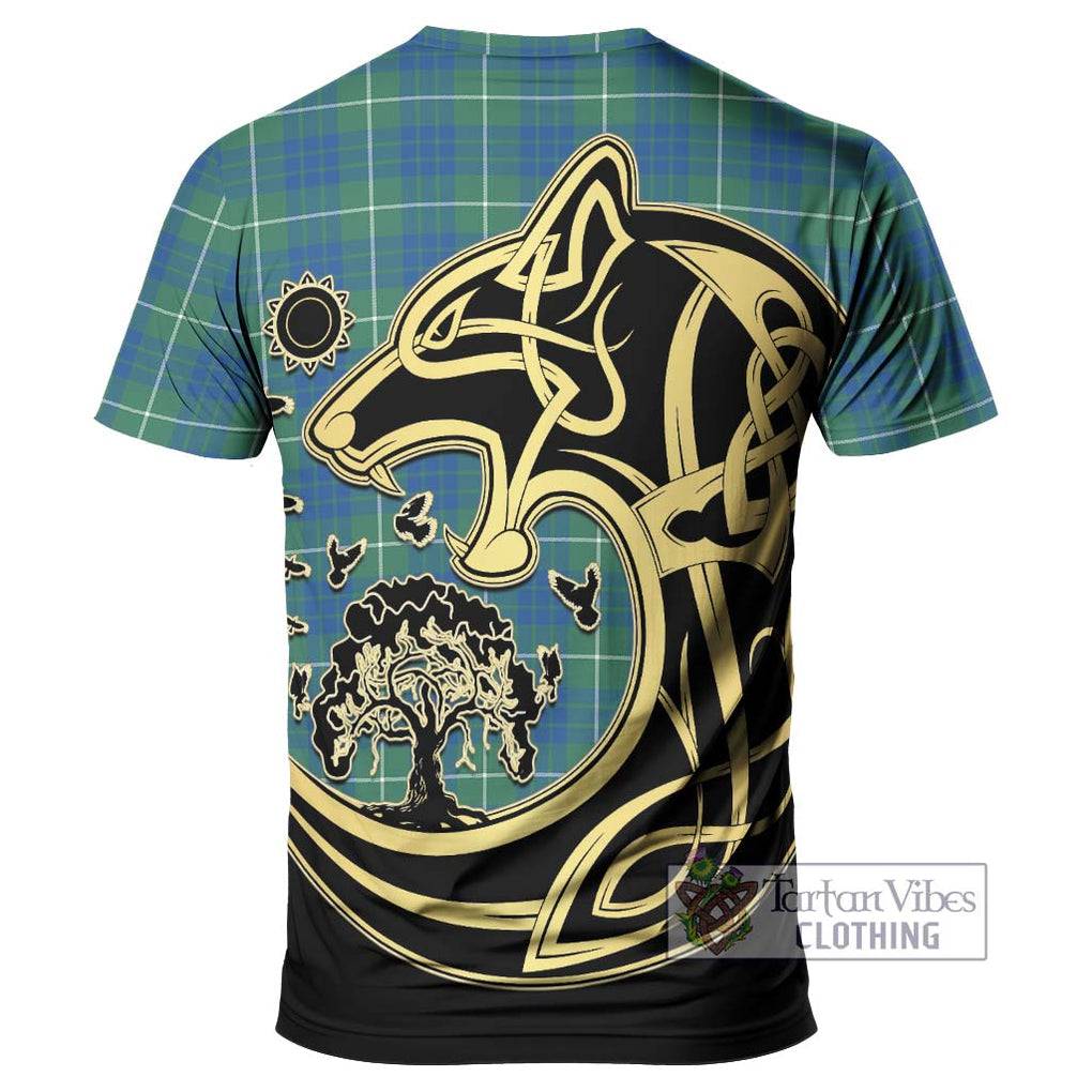 Hamilton Hunting Ancient Tartan T-Shirt with Family Crest Celtic Wolf Style - Tartan Vibes Clothing