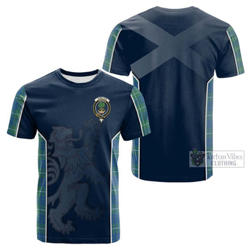 Hamilton Hunting Ancient Tartan Cotton T-shirt with Family Crest and Lion Rampant Vibes Sport Style