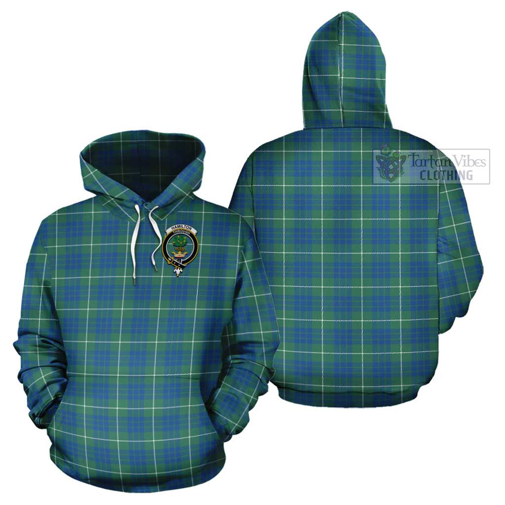 Hamilton Hunting Ancient Tartan Cotton Hoodie with Family Crest Pullover Hoodie - Tartan Vibes Clothing