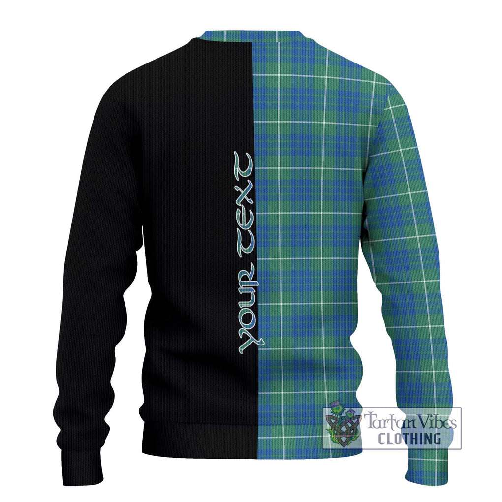 Hamilton Hunting Ancient Tartan Knitted Sweater with Family Crest and Half Of Me Style - Tartanvibesclothing Shop