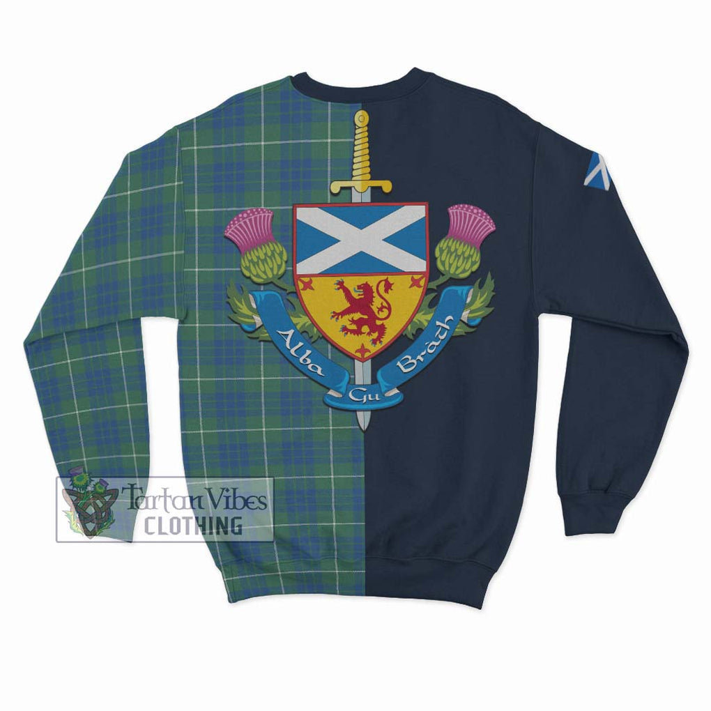 Tartan Vibes Clothing Hamilton Hunting Ancient Tartan Sweatshirt with Scottish Lion Royal Arm Half Style