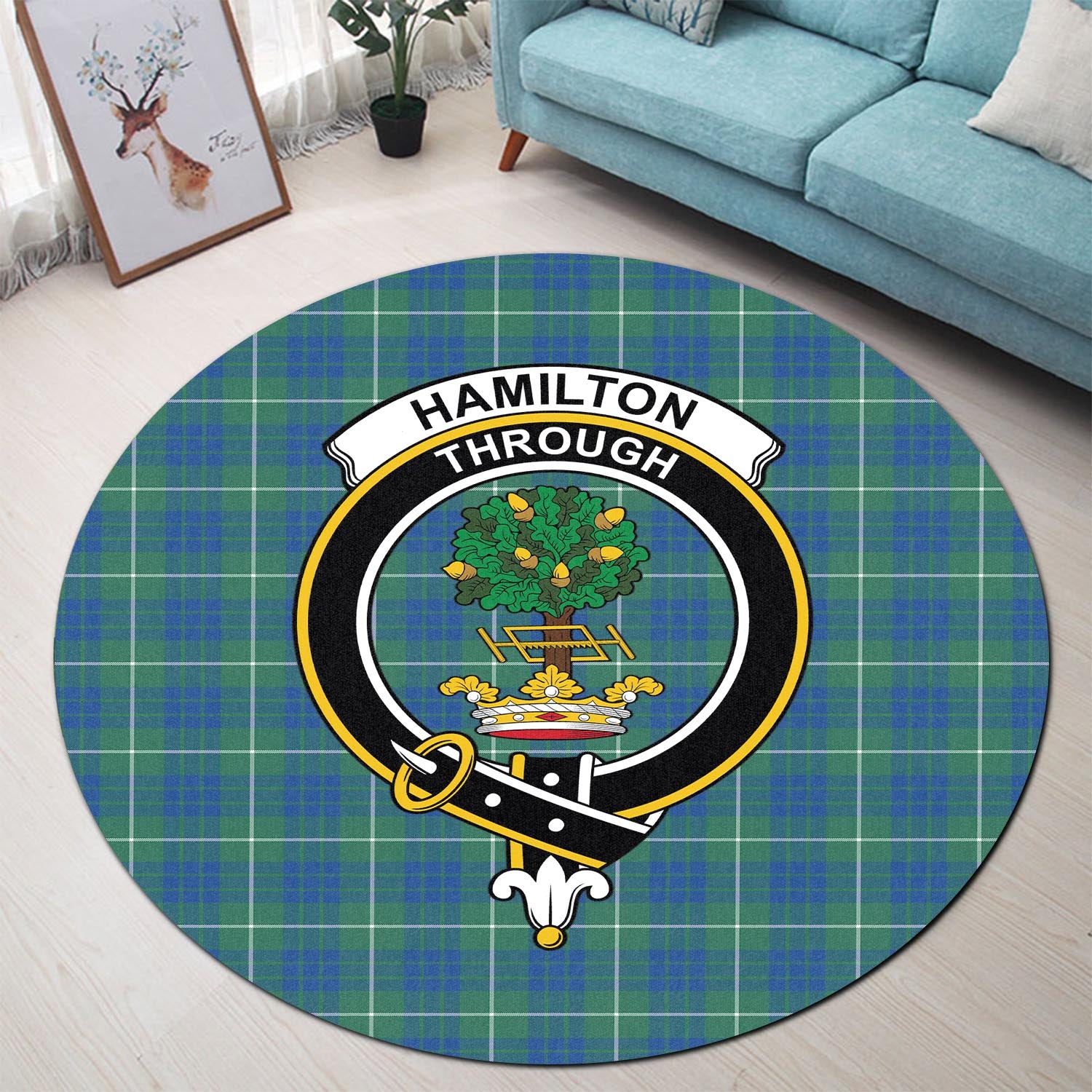 hamilton-hunting-ancient-tartan-round-rug-with-family-crest