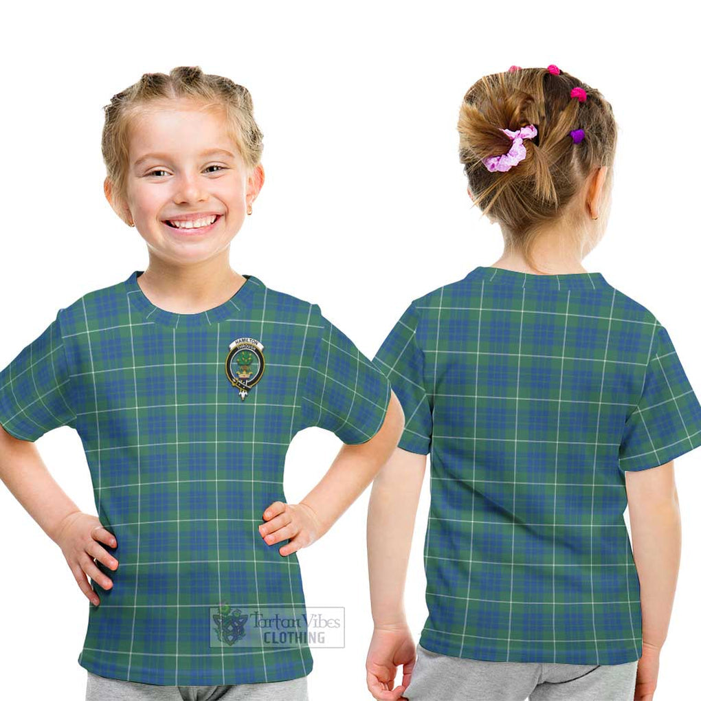 Hamilton Hunting Ancient Tartan Kid T-Shirt with Family Crest - Tartanvibesclothing Shop