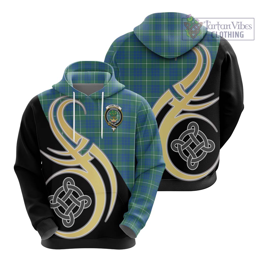 Hamilton Hunting Ancient Tartan Hoodie with Family Crest and Celtic Symbol Style - Tartan Vibes Clothing