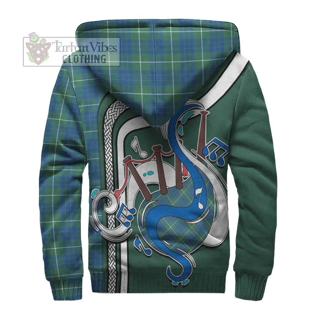 Hamilton Hunting Ancient Tartan Sherpa Hoodie with Epic Bagpipe Style - Tartanvibesclothing Shop