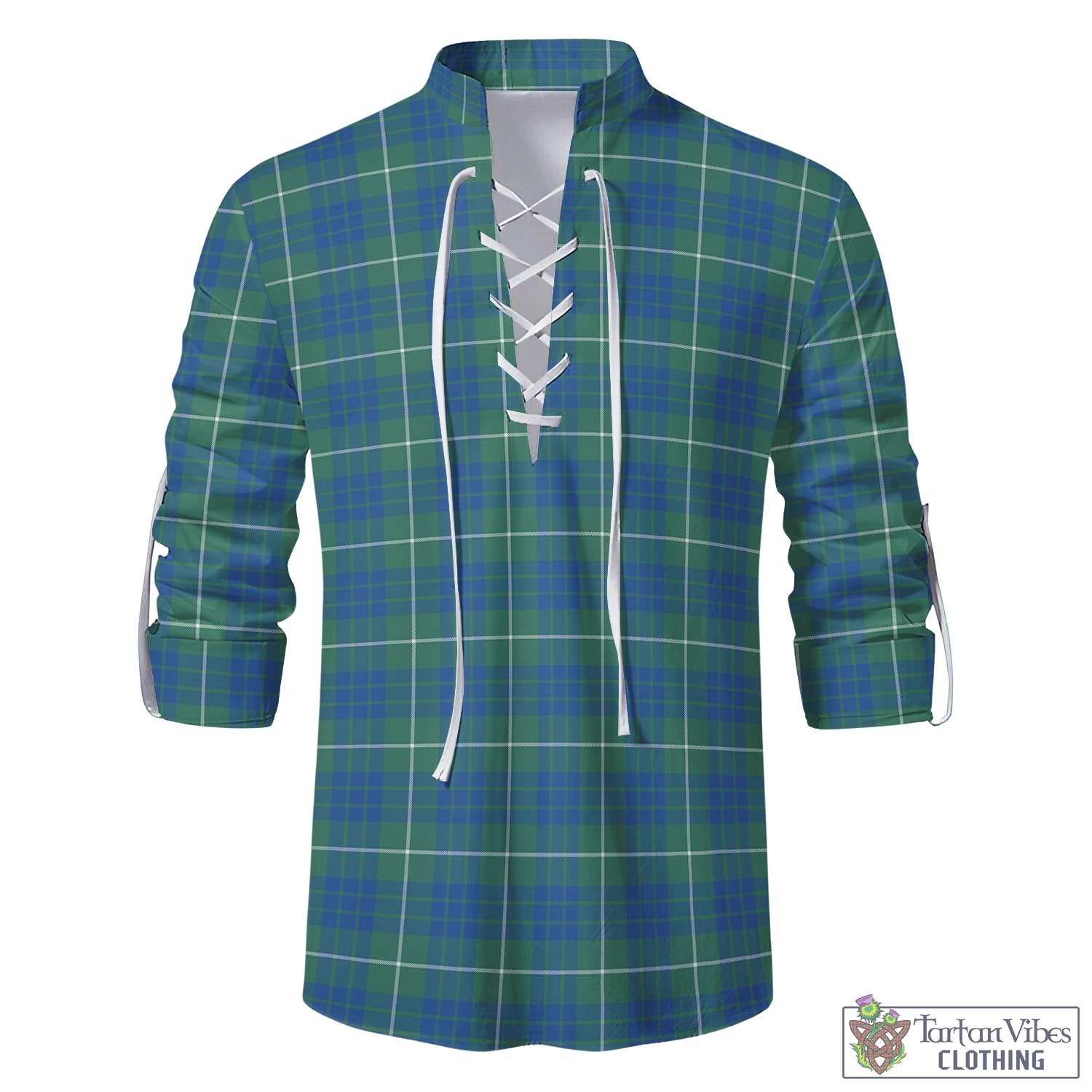 Tartan Vibes Clothing Hamilton Hunting Ancient Tartan Men's Scottish Traditional Jacobite Ghillie Kilt Shirt