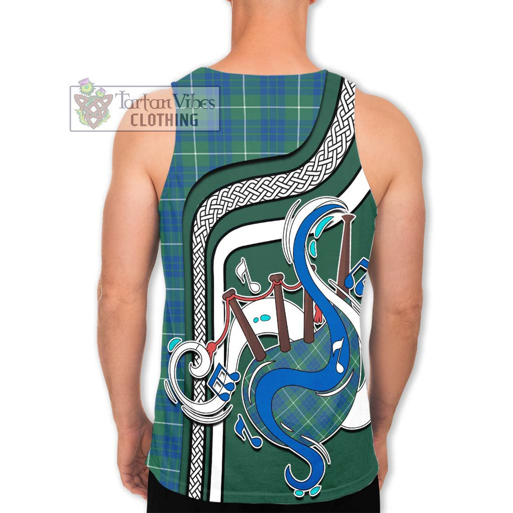 Hamilton Hunting Ancient Tartan Men's Tank Top with Epic Bagpipe Style - Tartanvibesclothing Shop