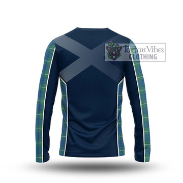 Hamilton Hunting Ancient Tartan Long Sleeve T-Shirt with Family Crest and Lion Rampant Vibes Sport Style