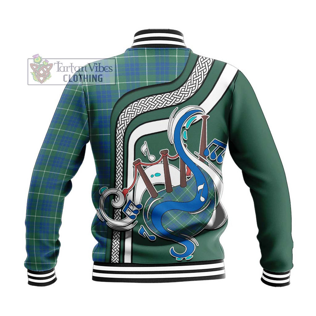 Tartan Vibes Clothing Hamilton Hunting Ancient Tartan Baseball Jacket with Epic Bagpipe Style