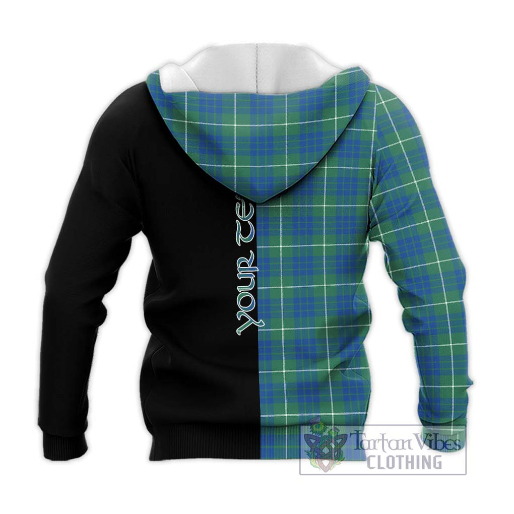 Hamilton Hunting Ancient Tartan Knitted Hoodie with Family Crest and Half Of Me Style - Tartanvibesclothing Shop