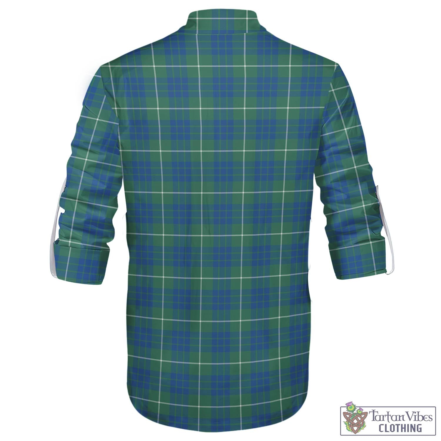 Tartan Vibes Clothing Hamilton Hunting Ancient Tartan Men's Scottish Traditional Jacobite Ghillie Kilt Shirt with Family Crest