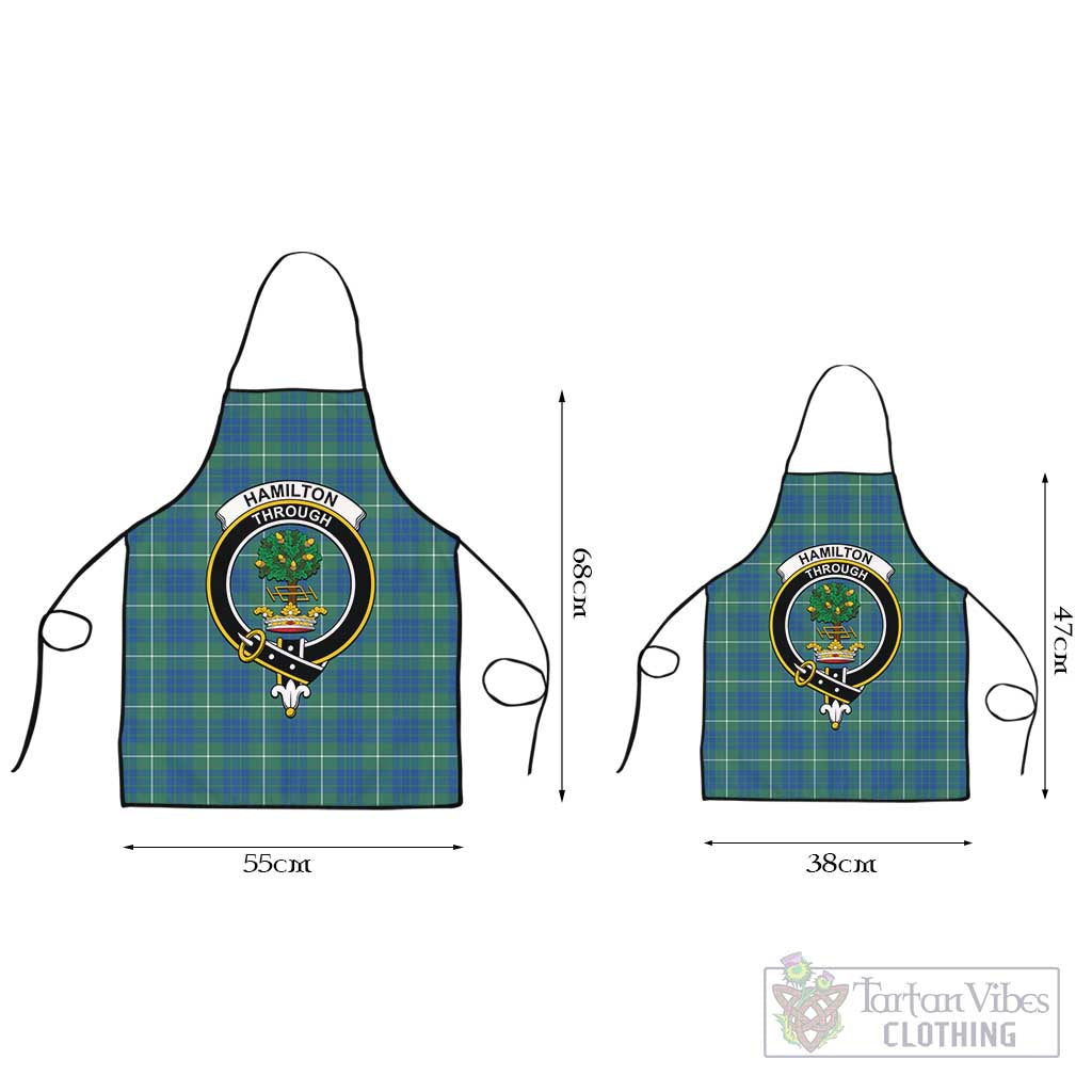 Hamilton Hunting Ancient Tartan Apron with Family Crest Black L 55x68 cm - Tartan Vibes Clothing