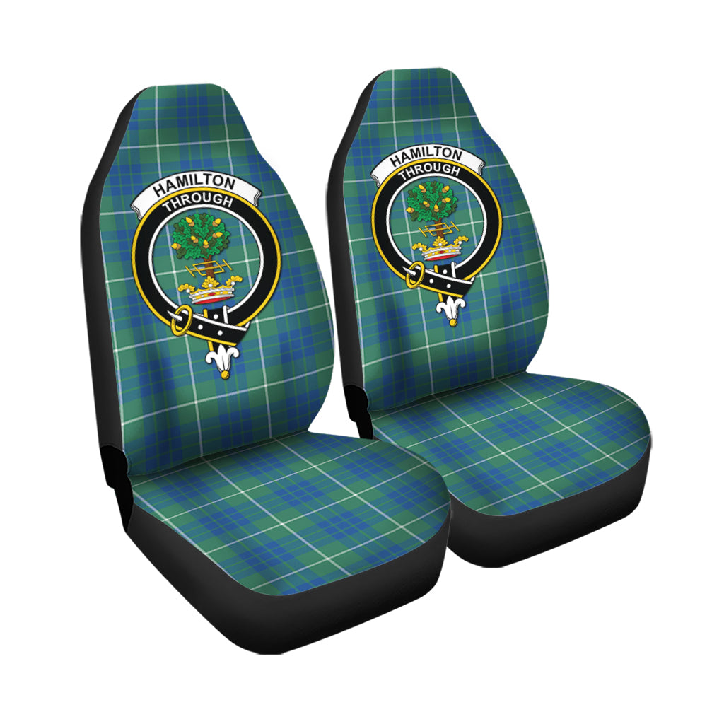 Hamilton Hunting Ancient Tartan Car Seat Cover with Family Crest - Tartanvibesclothing