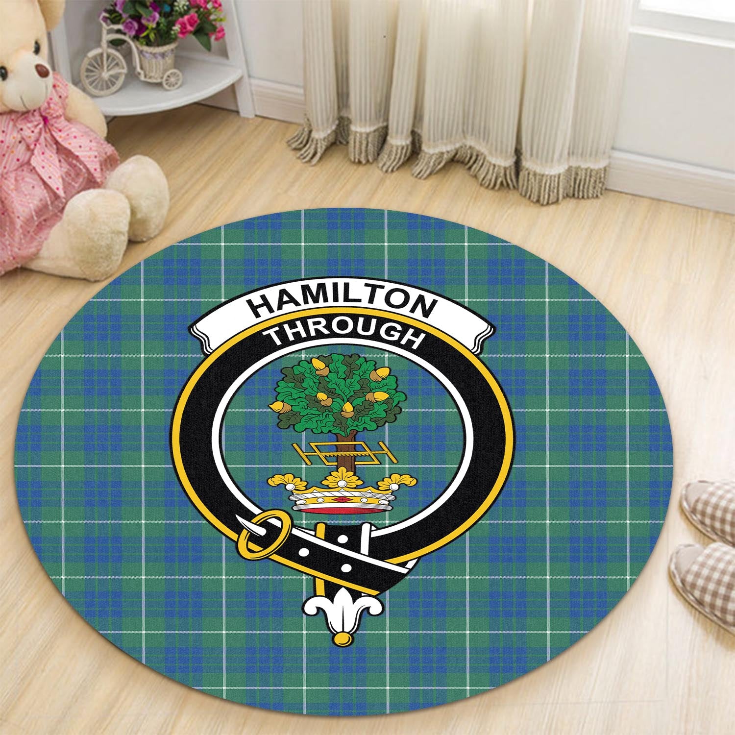 hamilton-hunting-ancient-tartan-round-rug-with-family-crest