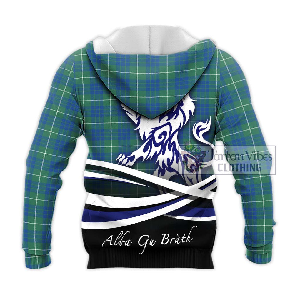 Hamilton Hunting Ancient Tartan Knitted Hoodie with Alba Gu Brath Regal Lion Emblem - Tartanvibesclothing Shop