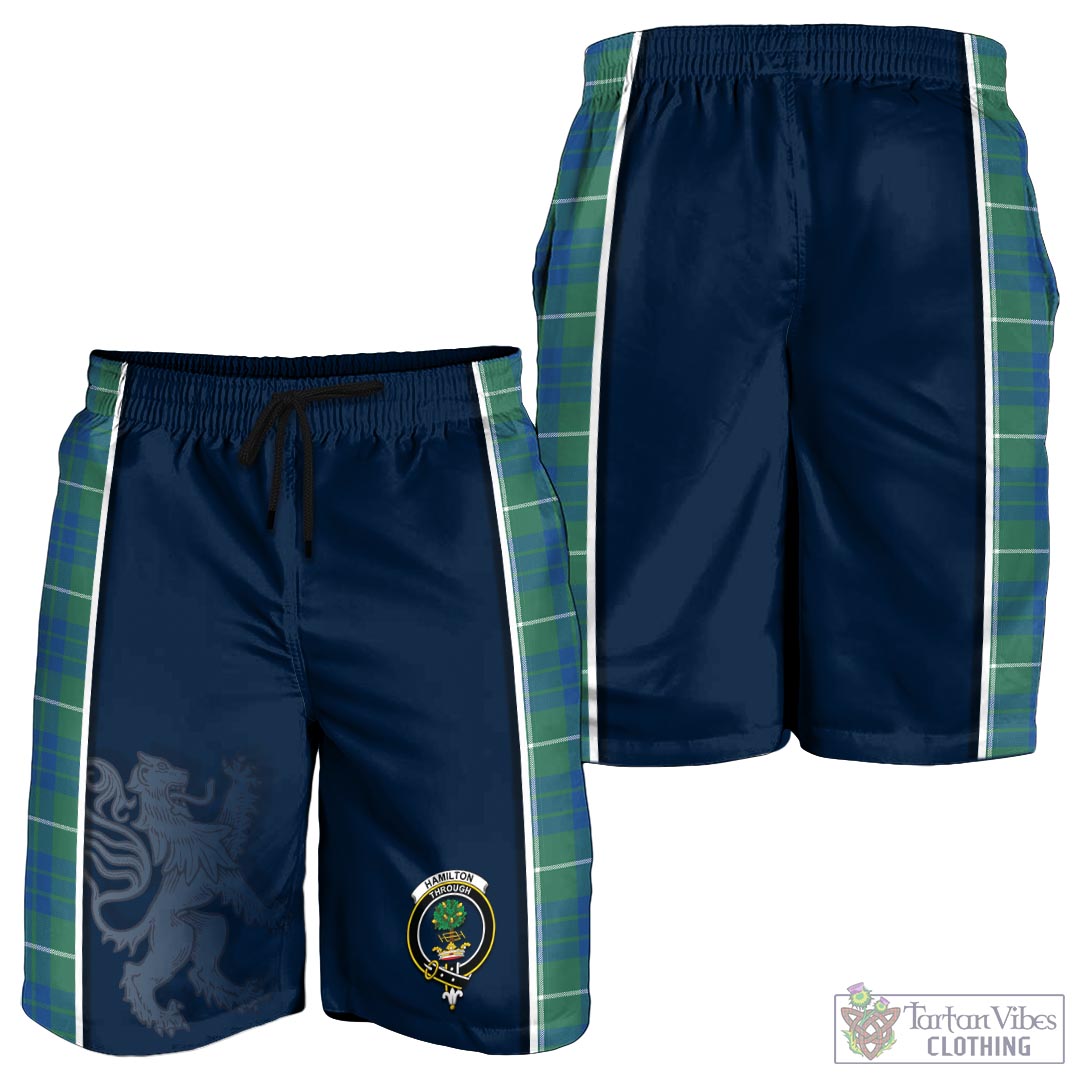 Tartan Vibes Clothing Hamilton Hunting Ancient Tartan Men's Shorts with Family Crest and Lion Rampant Vibes Sport Style