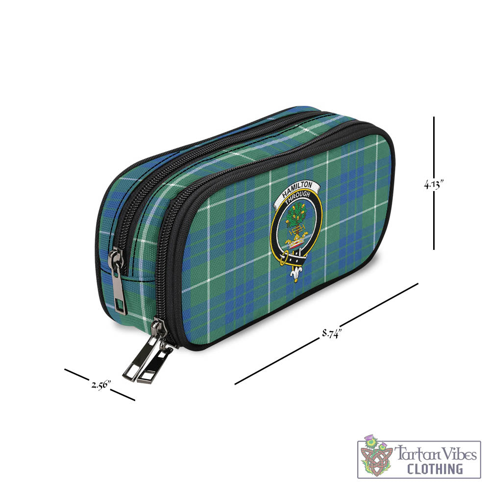 Tartan Vibes Clothing Hamilton Hunting Ancient Tartan Pen and Pencil Case with Family Crest