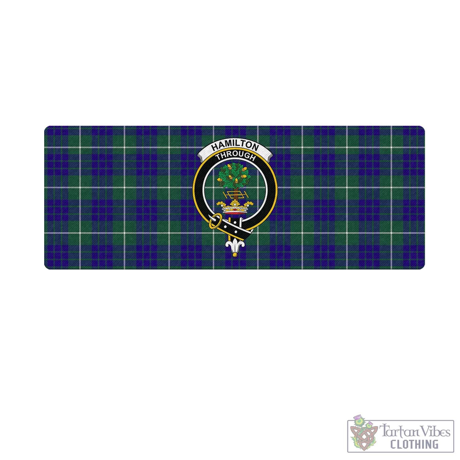 Tartan Vibes Clothing Hamilton Hunting Modern Tartan Mouse Pad with Family Crest