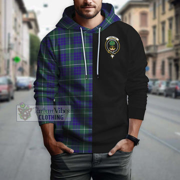 Hamilton Hunting Modern Tartan Hoodie with Family Crest and Half Of Me Style