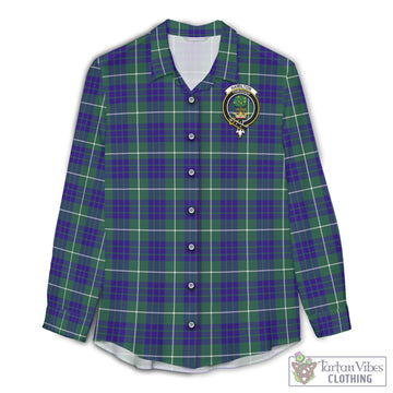 Hamilton Hunting Modern Tartan Women's Casual Shirt with Family Crest