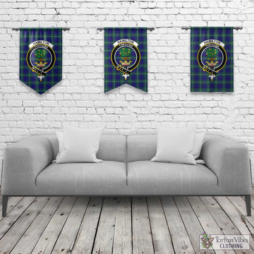 Hamilton Hunting Modern Tartan Gonfalon, Tartan Banner with Family Crest