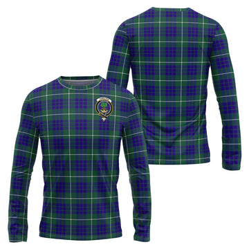 Hamilton Hunting Modern Tartan Long Sleeve T-Shirt with Family Crest