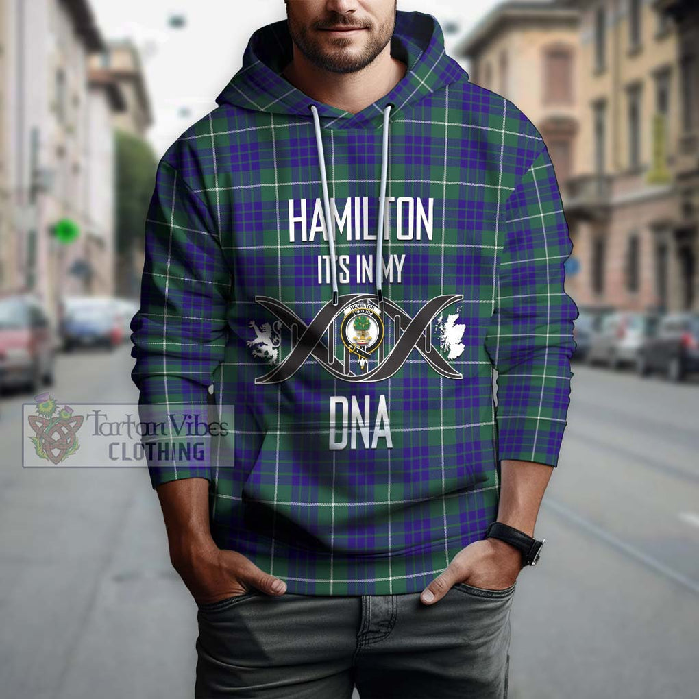 Hamilton Hunting Modern Tartan Hoodie with Family Crest DNA In Me Style Pullover Hoodie - Tartanvibesclothing Shop