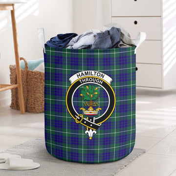 Hamilton Hunting Modern Tartan Laundry Basket with Family Crest