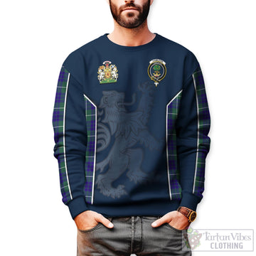 Hamilton Hunting Modern Tartan Sweater with Family Crest and Lion Rampant Vibes Sport Style