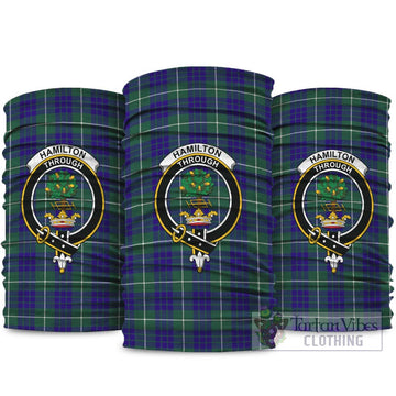 Hamilton Hunting Modern Tartan Neck Gaiters, Tartan Bandanas, Tartan Head Band with Family Crest