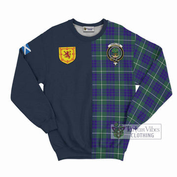 Hamilton Hunting Modern Tartan Sweatshirt Alba with Scottish Lion Royal Arm Half Style