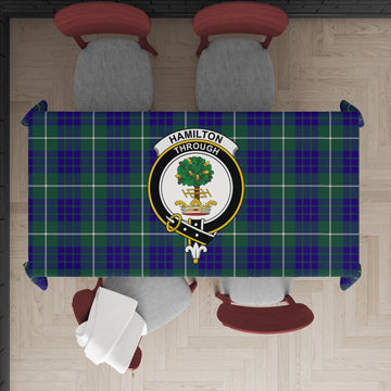 Hamilton Hunting Modern Tartan Tablecloth with Family Crest