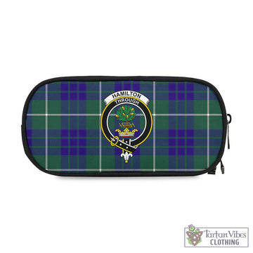 Hamilton Hunting Modern Tartan Pen and Pencil Case with Family Crest