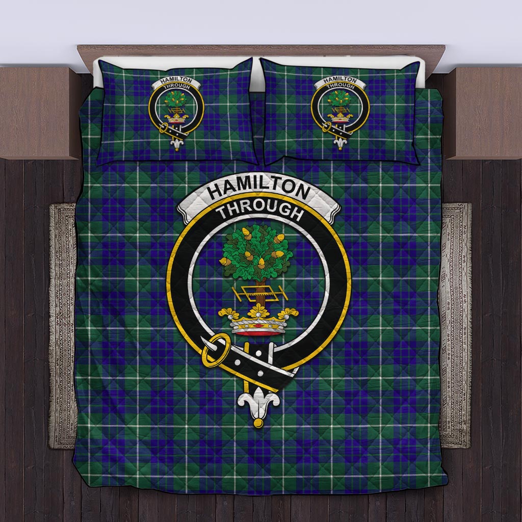 Hamilton Hunting Modern Tartan Quilt Bed Set with Family Crest Twin - Tartan Vibes Clothing